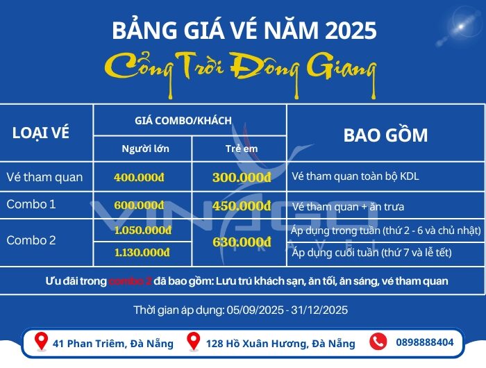 Vé Cổng Trời Đông Giang